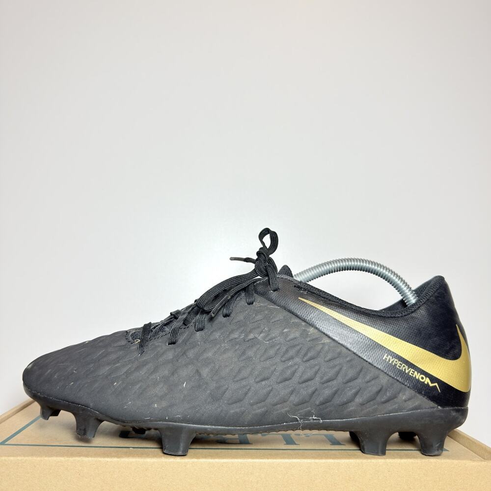 Nike Hypervenom Phantom 3 Academy FG Black Gold Men Size 11 Soccer Cleats Boots
